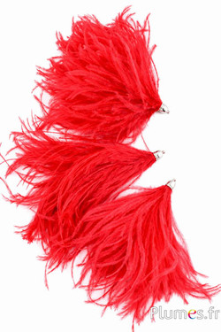 Hanger struisvogel - 15-20 cm - rood